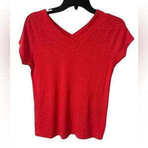 Red V-Neck coral red Women's Top soft surroundings size small